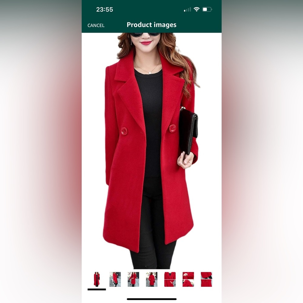 Red pea coat-like new